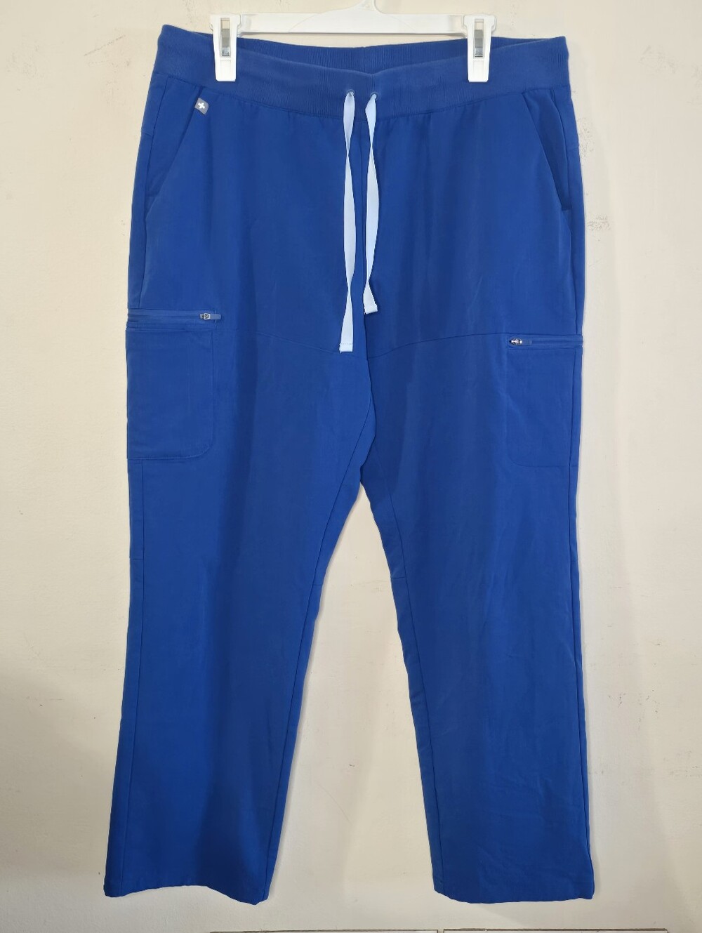 FIGS Technical Collection Scrub Pants Blue Medium Straight Leg 9 Pocket